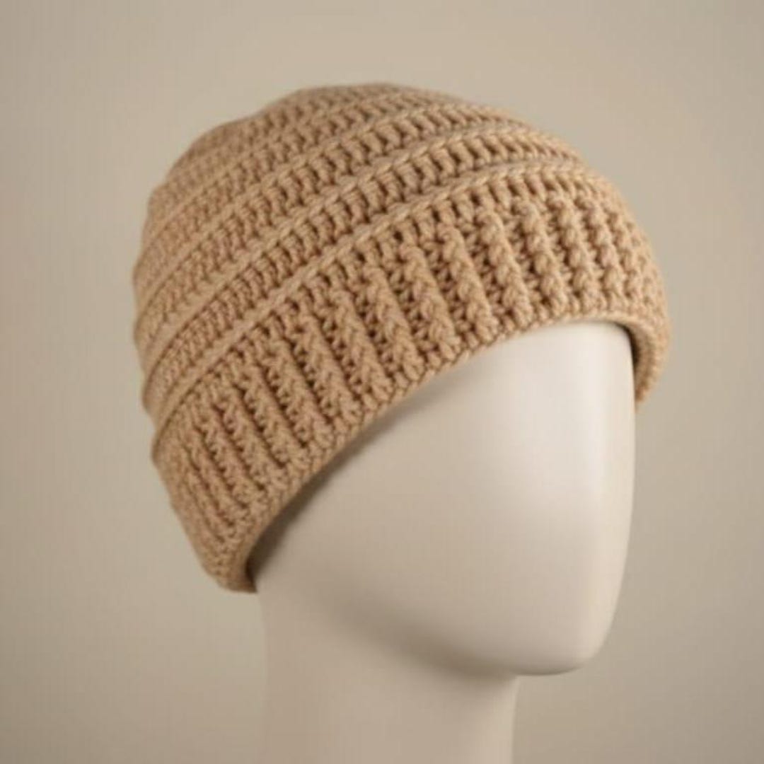 Easy Crochet Beanie Pattern PDF | Ribbed Winter Hat for Adults, Teens ...
