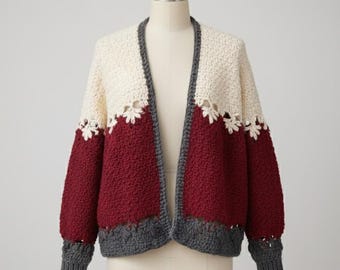 DIY Crochet Cardigan Pattern | Lemon Peel & Drop Stitch Design (PDF)