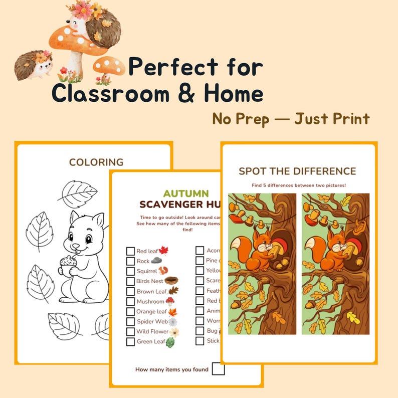 Fall Activity Pack for Kids: Multilingual Learning Games (PDF Download ...