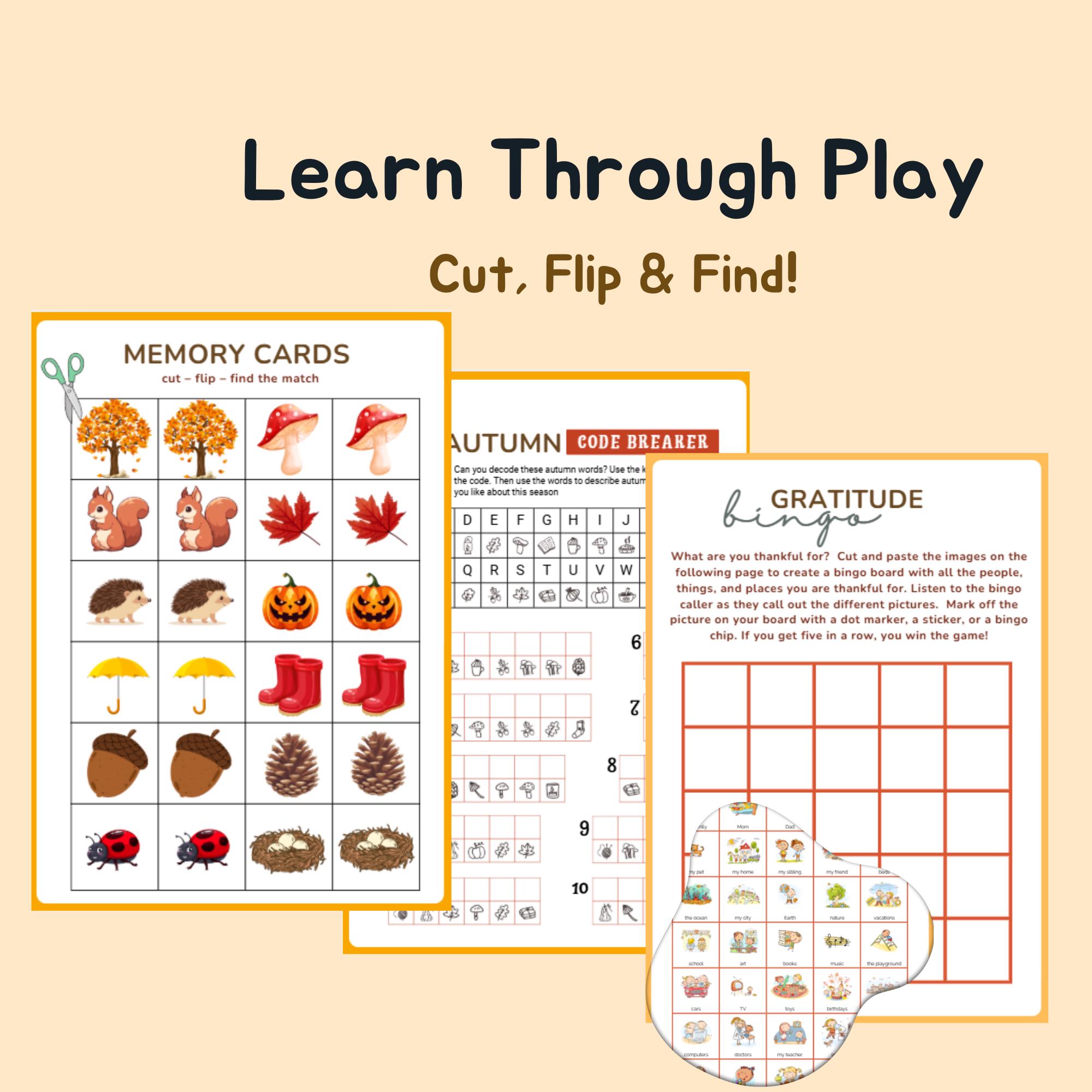 Fall Activity Pack for Kids: Multilingual Learning Games (PDF Download ...