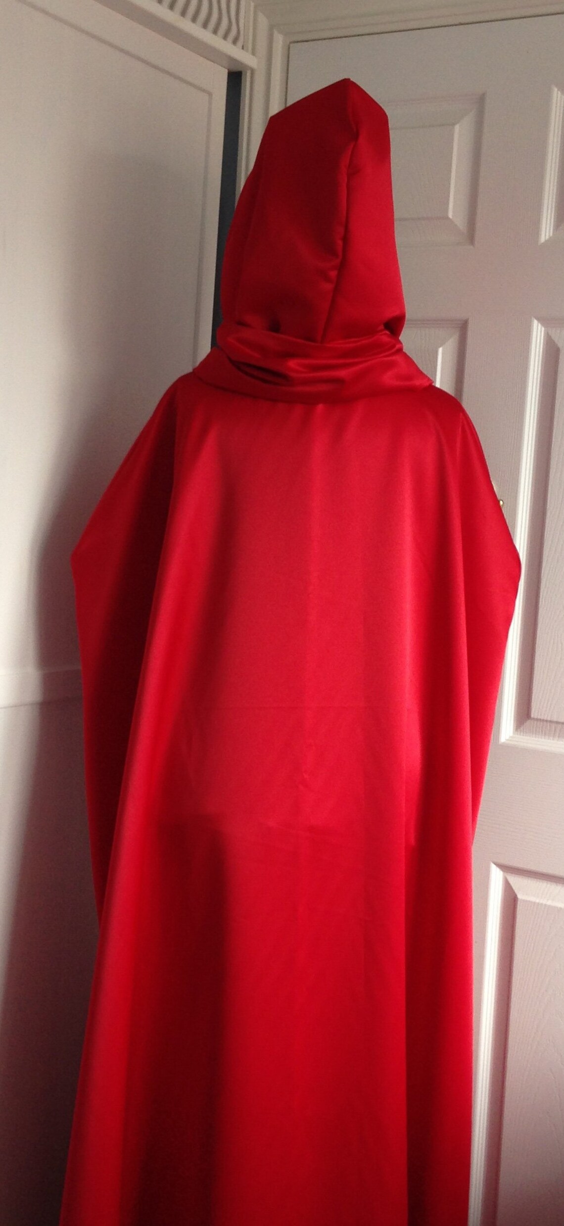Scarlet Witch inspired red Duchess satin cape cloak with cowl Etsy