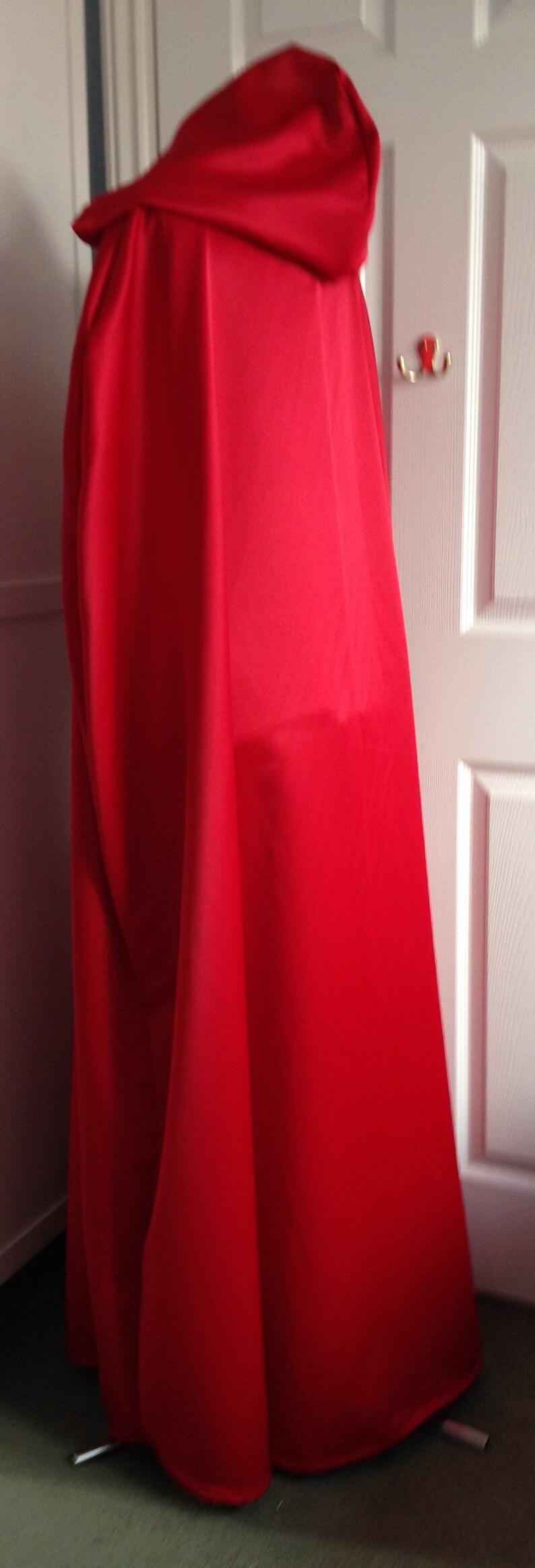 Scarlet Witch inspired red Duchess satin cape cloak with cowl Etsy