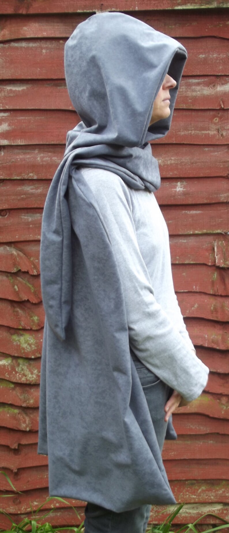 Cosplay cape cloak in faux suedette fabric with infinity scarf Etsy