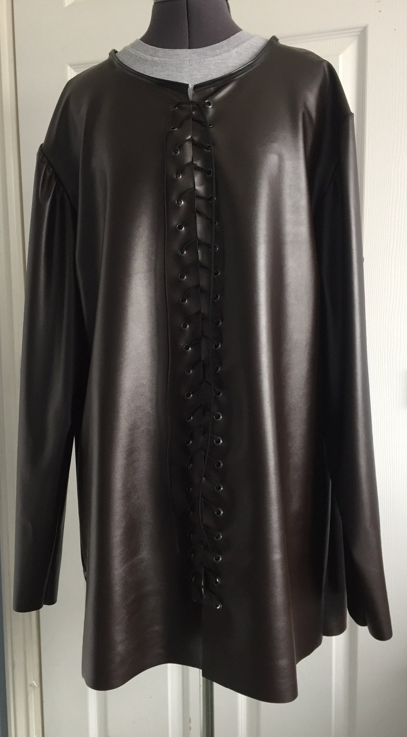 Cosplay Tunic Men Top in Faux Leather Leatherette With Eyelet | Etsy