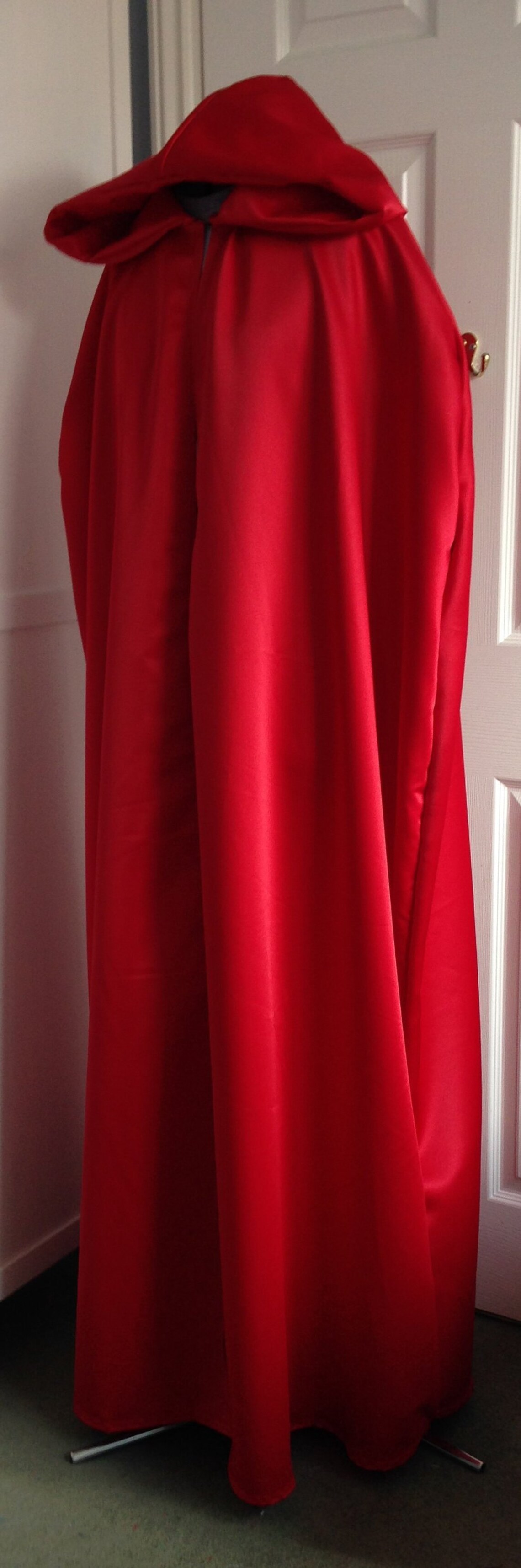 Scarlet Witch inspired red Duchess satin cape cloak with cowl | Etsy