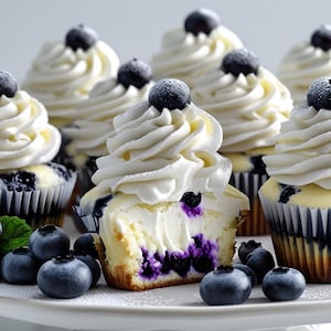 Best Recipe For Blueberry Cheesecake Cupcakes | Printable Digital Download PDF |