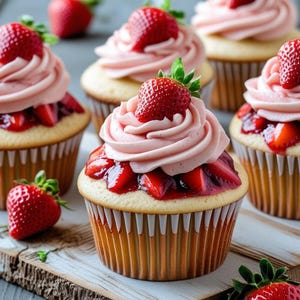 Best Recipe For Strawberry Cupcake Recipe Card | Printable Digital Download PDF |