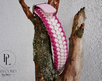 SET - Collar y correa de paracord personalizados para perros "BARBIEDREAM" - robustos para perros grandes - hechos a mano - personalizados individualmente con nombre