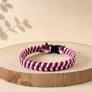 Paracord Dog Collar "FISHTAIL TWO-TONE" | Handmade Dog Collar | Robust Snap Closure | Customizable
