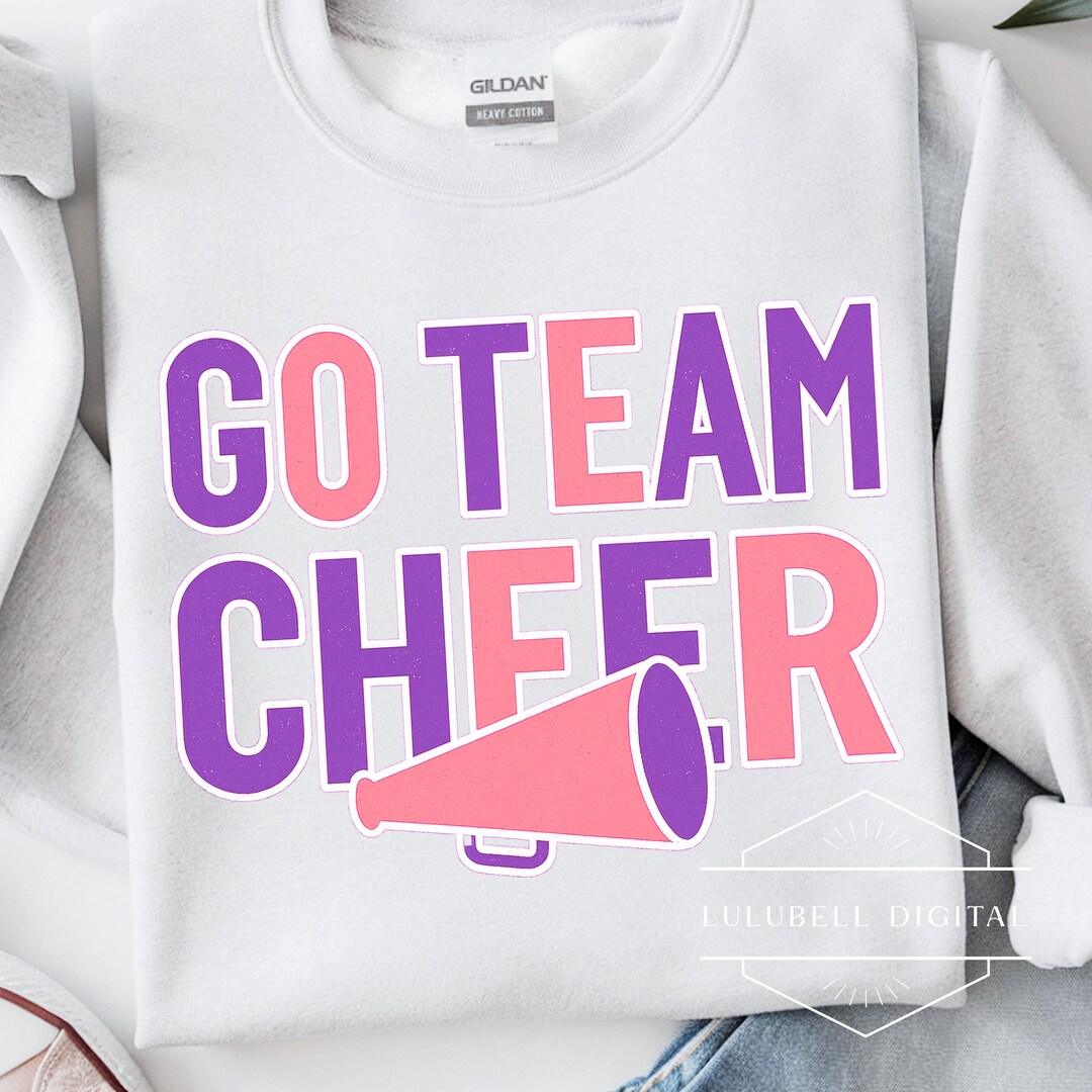 Go Team Cheer PNG: Pink and Purple Megaphone Graphic, Retro ...