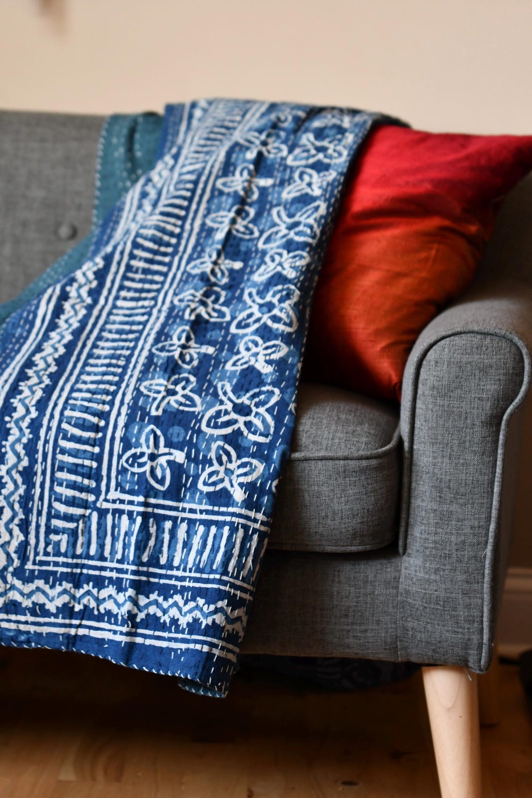 John Lewis Astar Indigo, cousu main, sur mesure - eBay