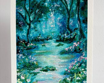 Giclée Fine Art Print: ‘Starlit Journey’, a Limited Edition Oil Pastel Landscape