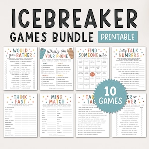 Icebreaker Games Bundle, Conversation Starters, Get To Know You, Dinner Party Games For Groups, Team Building Games, Digital Download