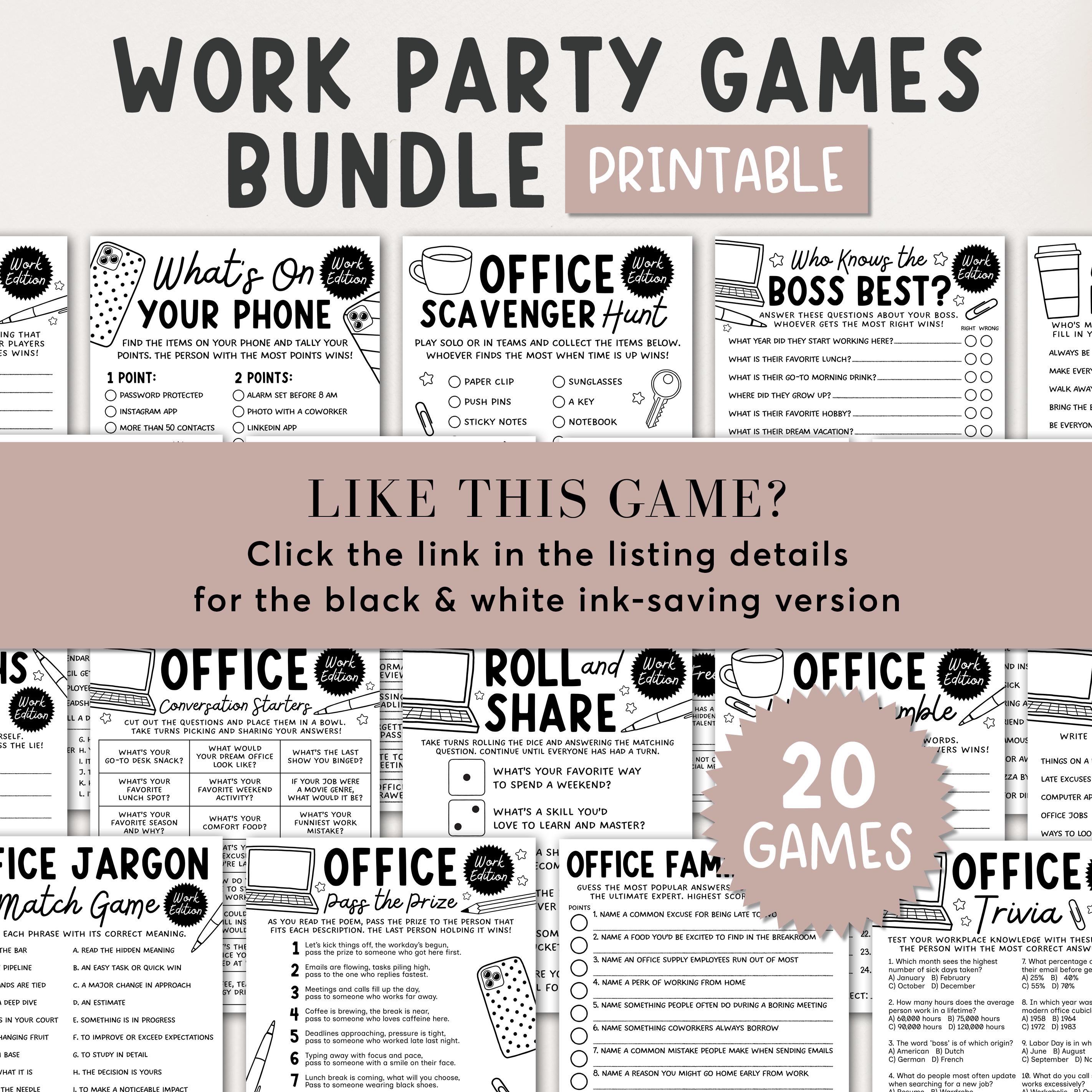 Printable Office Riddles Office Riddles Game, Team Building Printable, Office Party Games, Staff ...