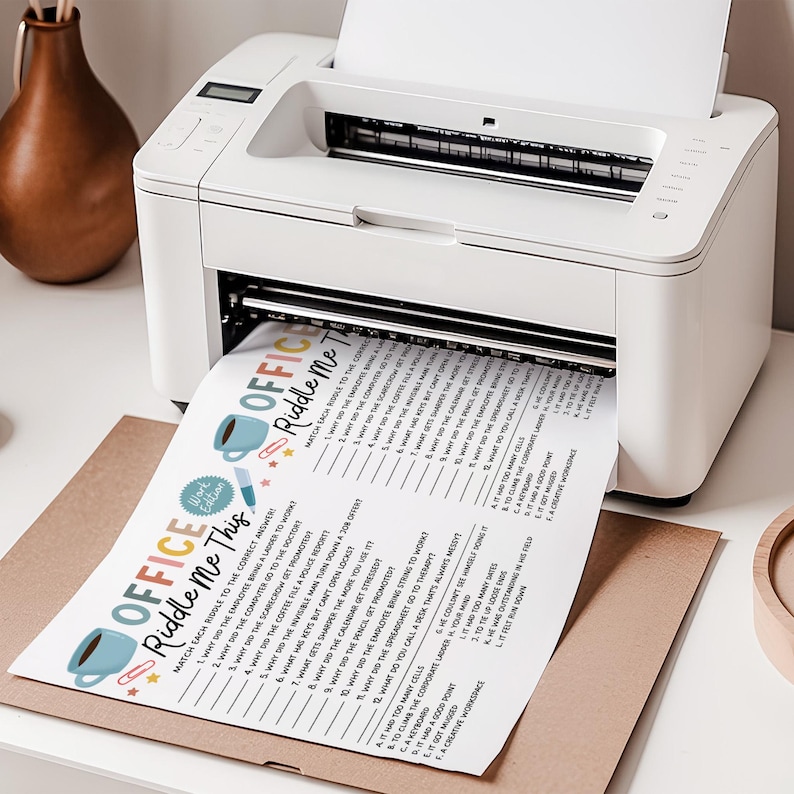 Workplace Riddles Printer Office Riddles Game, Team Building Printable, Office Party Games, Staff ...