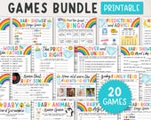Baby Shower Games Bundle, Gender Neutral Baby Sprinkle Activities Printable, Baby Shower Bingo, Price Is Right, Digital Download
