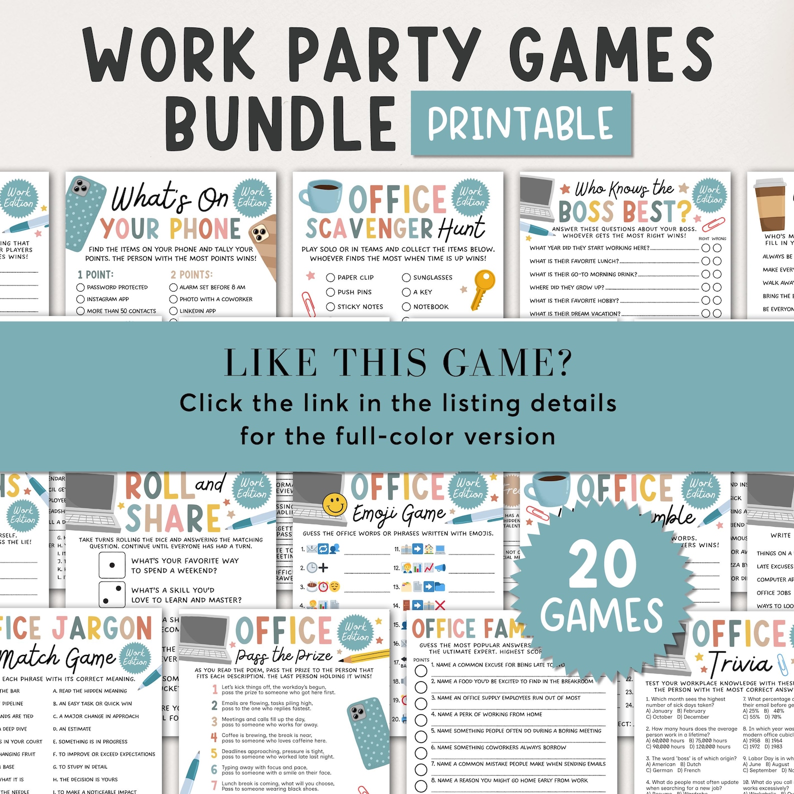 Office Riddles Game, Team Building Printable, Office Party Games, Staff ...