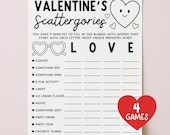 Valentine Party Game Scattergories, Galentines Day Games Printable For Adults Teens Kids, Virtual Party Games, Digital Download