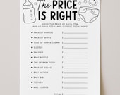 The Price Is Right Baby Shower Game Template, Price Guessing Game, Baby Trivia Quiz Printable, Digital Download