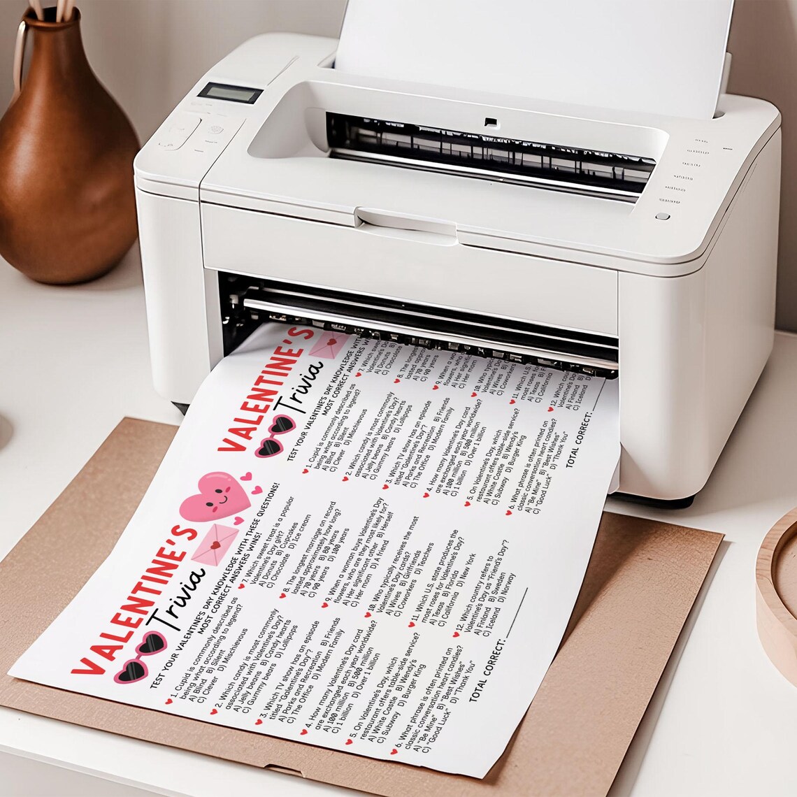 Valentine Trivia Game Printable, Galentines Day Party Games, Valentines ...