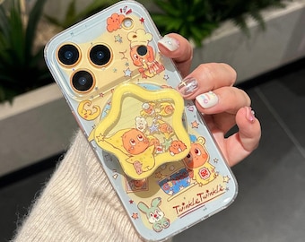 Cute Twinkle Aesthetic MagSafe Phone Case, iPhone 17 Pro Max Case, iPhone 16 Pro Max Case, iPhone 15 Pro Max Case, Magnetic Grip Stand Case