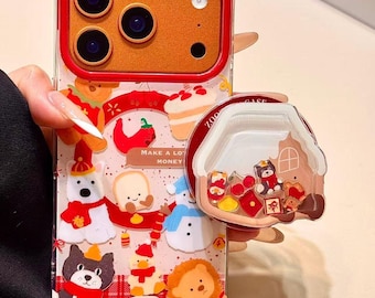 Jelly Cat im Haus Ästhetik MagSafe iPhone Hülle, iPhone 17 Pro Max Hülle, iPhone 17 Pro Hülle, iPhone 17 Hülle, Magnethülle mit starkem Griff