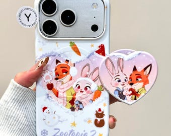 Zootopia Judy & Nick Aesthetic MagSafe iPhone Case, iPhone 17 Case, iPhone 16 Pro Case, iPhone 15 Case, Magnetic Phone Case with Strong Grip