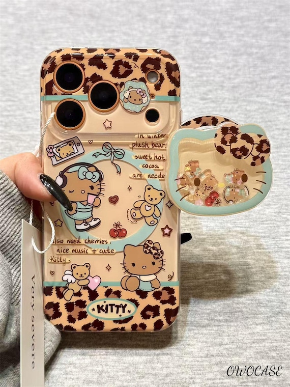 Hello Kitty MagSafe Phone Case, iPhone 17 Pro Max Case, iPhone 16 Pro Max Case, iPhone 15 Pro Case, iPhone 14 Case, Magnetic Grip Stand Case