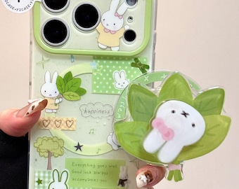 Green Forest Miffy Aesthetic MagSafe iPhone Case, iPhone 17 Pro Max Case, iPhone 16 Pro Max Case, Magnetic Phone Case with Strong Grip