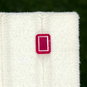 Rubino naturale riempito di vetro, taglio ottagonale, 6x8x4 mm, 2,15 carati