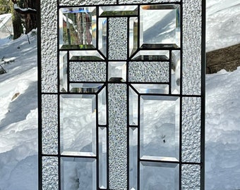 Cross Stained Glass Window - Free Shipping