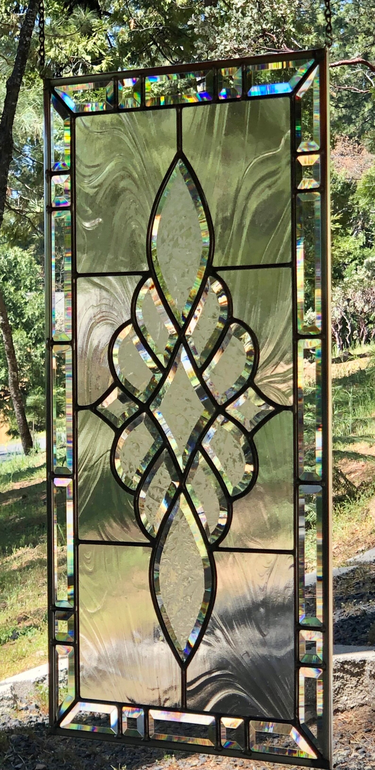 Elegant Glue Chipped Beveled Cluster Stained Glass Etsy