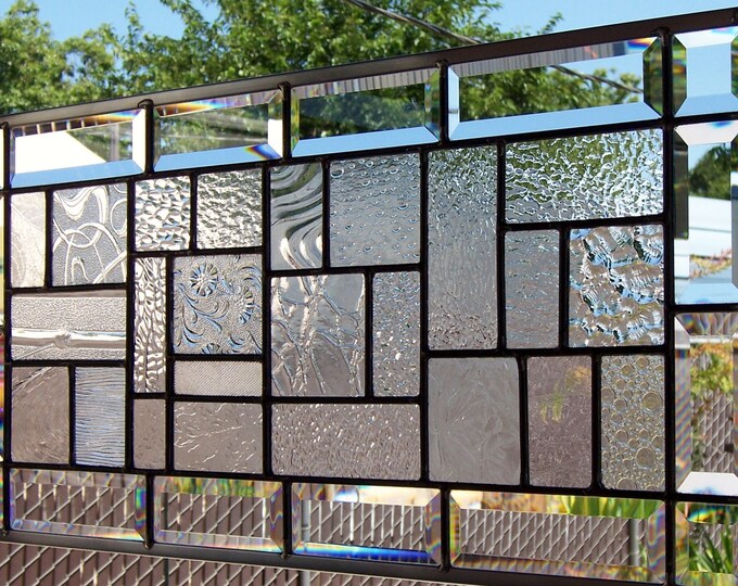 Textured Art Glass Sampler Stained Glass Window Etsy