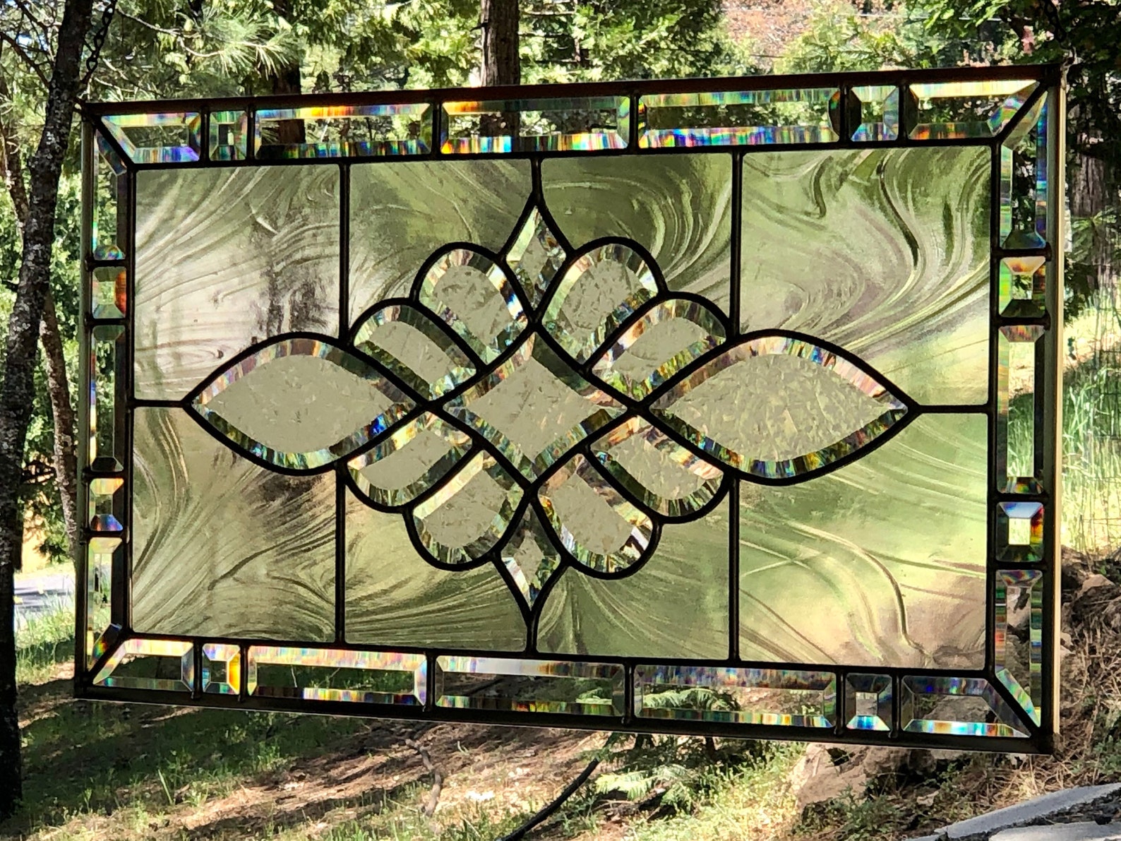 Elegant Glue Chipped Beveled Cluster Stained Glass Etsy
