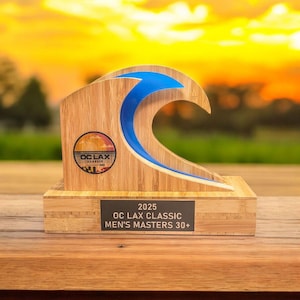 Wavemaster Bamboo Surf Trophy by Dave C Reynolds Huntington Beach