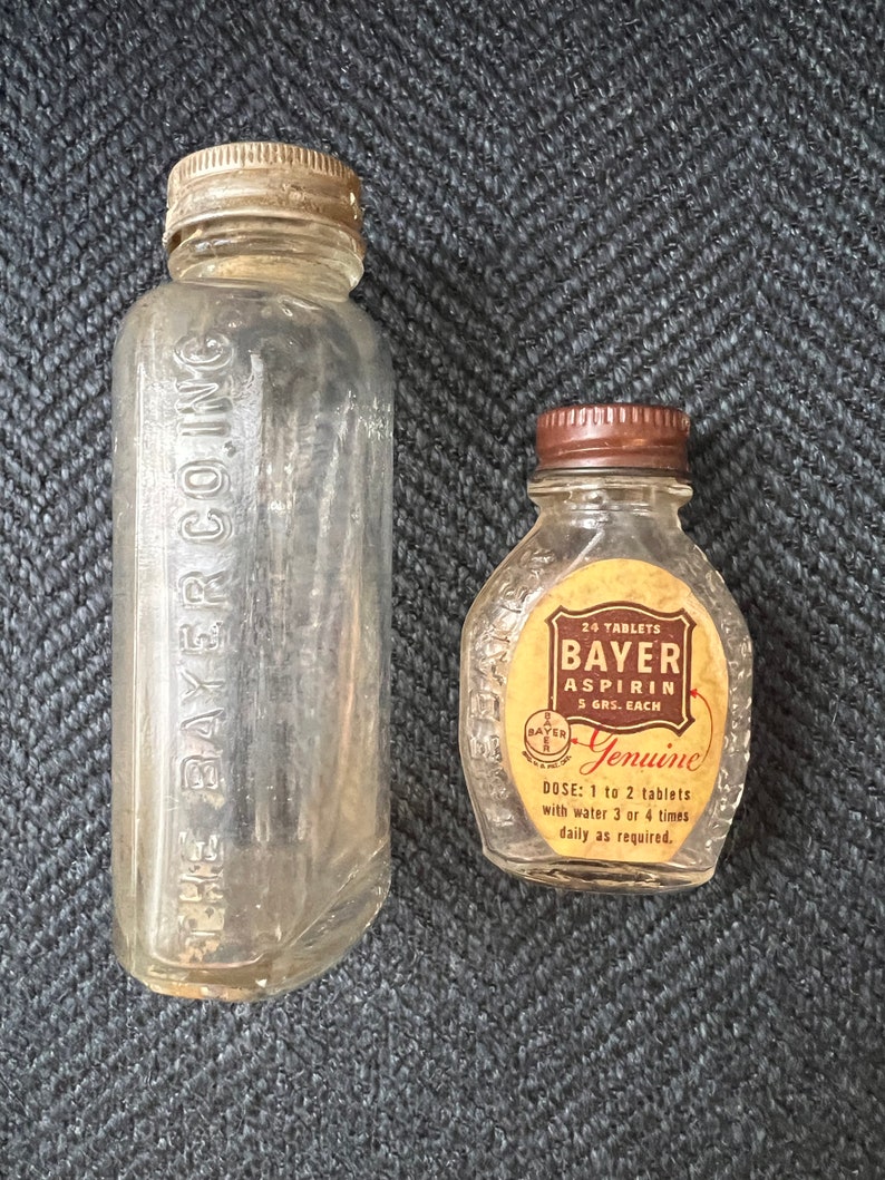 Antique Bayer Aspirin Bottles Etsy
