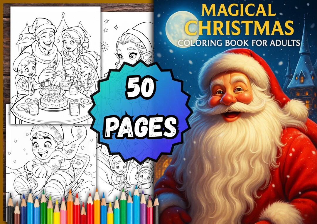 Magical Christmas Coloring Book for Adults – 50 PDF Pages - Etsy