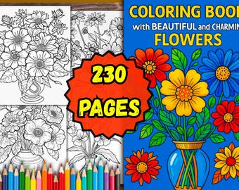 Florales Malbuch – 230 Blumendesigns zur Entspannung (PDF-Seiten)