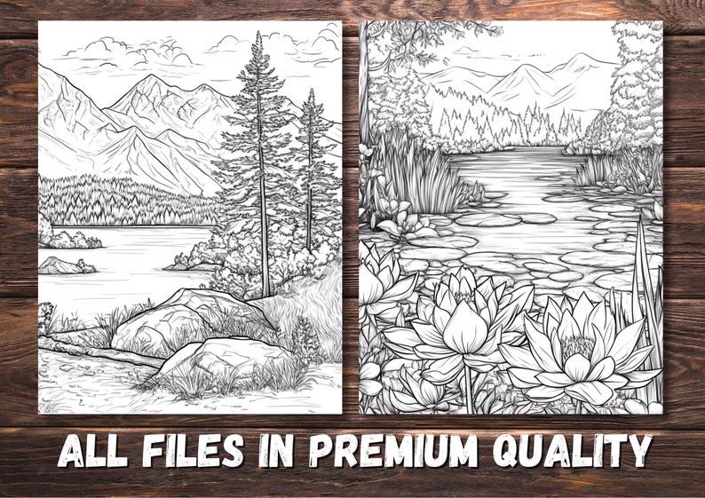 100 Printable Nature Coloring Pages for Adults | PDF Digital Download Floral Stress Relief Mindfulness Art Book image 3