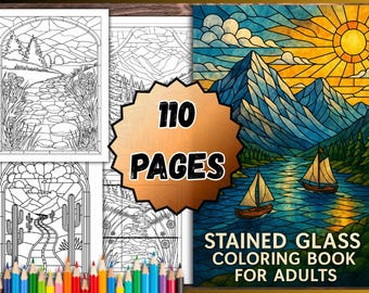 Libro para colorear de vidrieras (110 páginas en PDF)