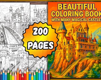 Magical Castles Coloring Book – 200 Fantasy Pages (PDF)
