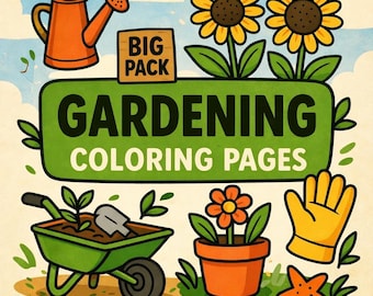 Gardening Coloring Book for Adults – 48 Relaxing Garden Pages + JPG Bonus