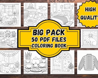 ヒュッゲな塗り絵 – 50ページ（PDF）