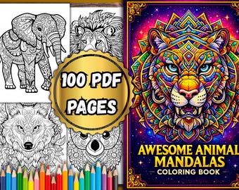 Animal Mandalas Coloring Book – 100 Relaxing Pages (PDF)