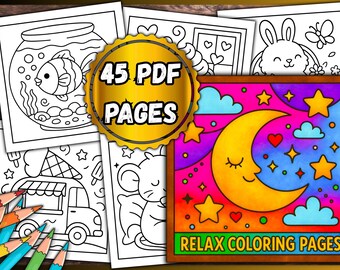 Páginas para colorear relajantes: 45 páginas en PDF