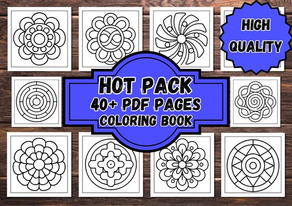 Mandala Coloring Book – 40+ Relaxing Pages, Stress Relief (PDF Pattern)