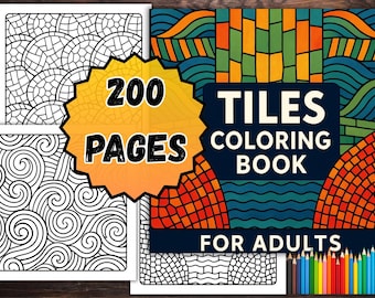Tiles & Patterns Coloring Book for Adults – Big Pack 200 PDF Pages
