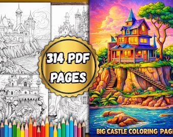 Dibujos para colorear de un gran castillo: 314 páginas en PDF