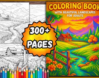 Dibujos profesionales de naturaleza para colorear para adultos: más de 300 páginas en PDF