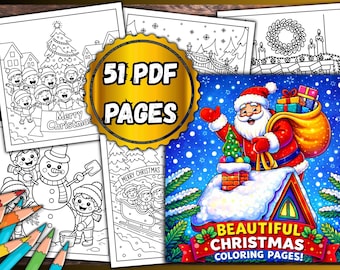 Beautiful Christmas Coloring Pages – 51 PDF Pages